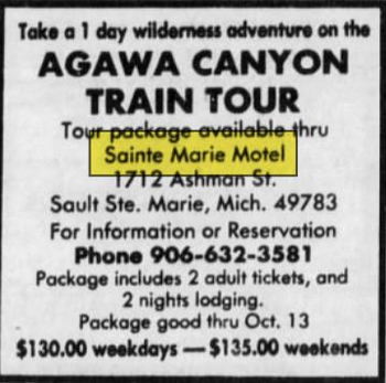 Sainte Marie Motel (Laker Inn) - Sept 1986 Ad (newer photo)